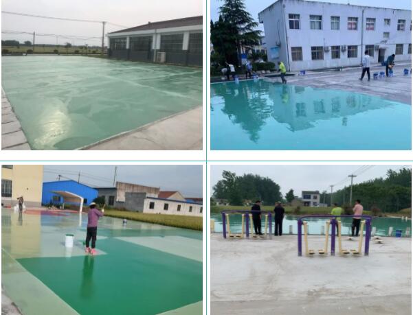 籃球場鋪設(shè)膠面