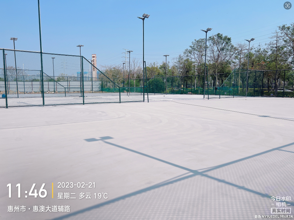 惠州網(wǎng)球場(chǎng)基礎(chǔ)、圍網(wǎng)、燈具、球場(chǎng)面層整體施工工程